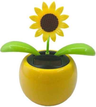 Solarbetriebenes Auto-Ornament von xiekeying mit tanzender Blume in Gelb