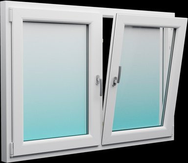 Josef Meeth Fenster und Türen Energiespar-Fenster 76/3 in Silber, Dreh-Kipp, Breite: 125 cm, Höhe: 100 cm - Bild 1