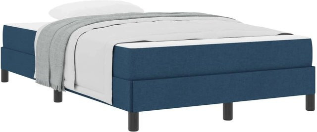 vidaXL Boxspringbett mit Matratze in Blau aus Stoff mit Taschenfederkern B/T: 120 x 200 cm - Bild 1