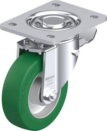 Blickle Lenkrolle LH-ALST 125K-3-ST mit Feststeller, Rad-Durchmesser: 125 mm, Tragfähigkeit: 370 kg, Farbe: Silber - Bild 1