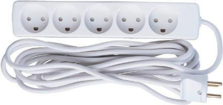Microconnect Verlängerungskabel GRU0055WDK mit 5 AC-Ausgängen für Indoor, Weiß, Länge: 5 m - Bild 1
