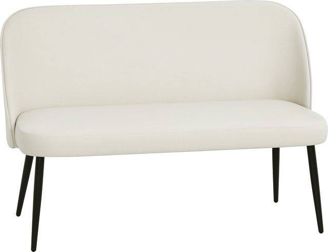 HOMCOM 2-Sitzer Polstersofa in Beige mit Samtoptik und geschwungener Rückenlehne, modernes Loungesofa für Wohnzimmer und Schlafzimmer, Breite: 127 cm - Bild 1