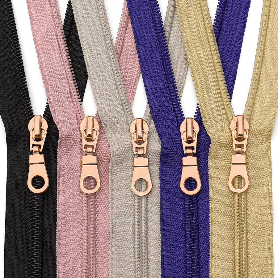 Changsons Nylon-Reißverschlüsse mit roségoldenen Schiebern in 10 Farben für Jacken und Gepäck, Größe 5 - Bild 2