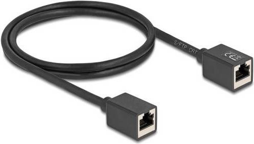 Delock 90325 RJ45 Patchkabel CAT 6a S/FTP Ethernet LAN Kabel Schwarz, Länge: 1,00 m - Bild 1