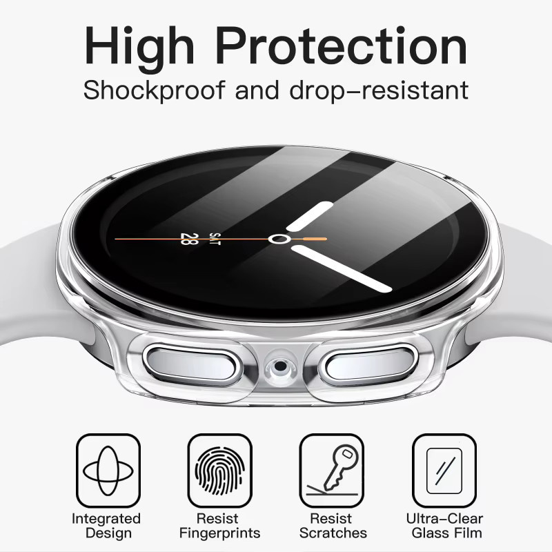 Samsung Galaxy Watch 8 Uhrenzubehör, 2 Stück gehärtetes Glas + PC-Abdeckung, 44 mm, 40 mm - Bild 4