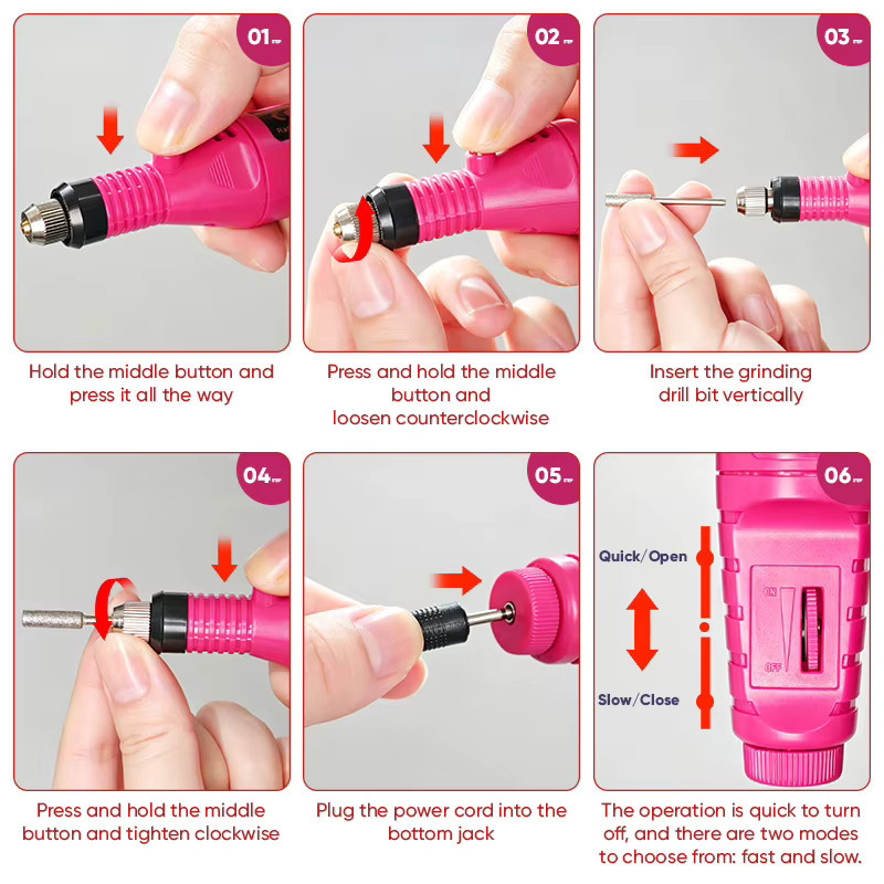 LNWPYH Elektrischer Nagelschleifer, Nagelbohrmaschine, Unisex - Bild 4