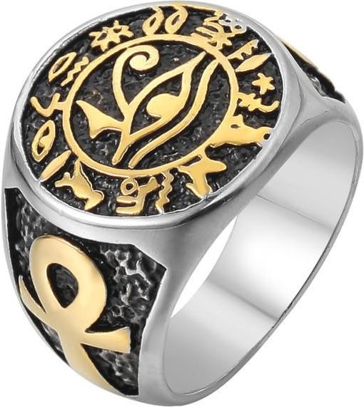 YIRAN Jewelry Ring Edelstahl, Vintage, Schwarz, Herren - Bild 1
