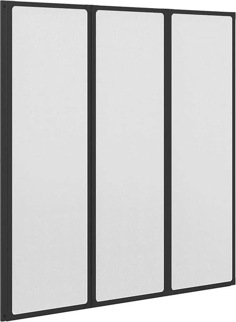 vidaXL Duschwand Schwarz aus Aluminium und PP, klappbar, Frosted, B: 132 cm, H: 140 cm - Bild 1