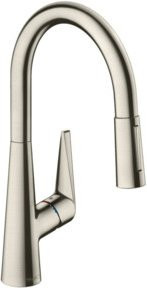 Hansgrohe Spültisch-Einhebelmischer Talis M51 in Edelstahl-Optik mit ausziehbarem Brausekopf und 2 Strahlarten - Bild 1