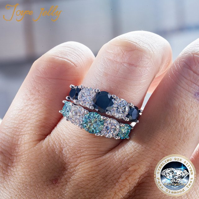 Joyce jelly Ringe, 925 Silber, Moissanite, Bunt, Damen - Bild 1