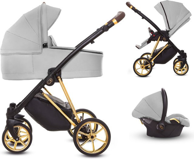 TPFLiving 3in1 Kinderwagen Ultra Stoff Zen mit Gestell Gold - Bild 1