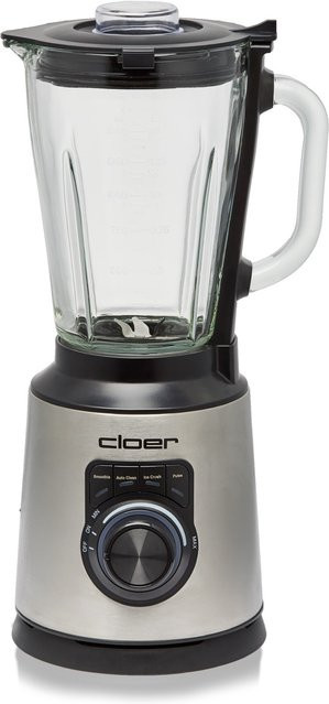 Cloer Standmixer 6958 in Schwarz und Silber mit Glasbehälter und Edelstahl aus Spülmaschinenfesten Teilen - Bild 1