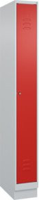C+P Spind Classic PLUS Garderobenschrank mit Sockel, 1 Abteil, Zylinderschloss und 3 Garderobenhaken, Höhe: 195 cm, Breite: 25 cm, Tiefe: 50 cm - Bild 1