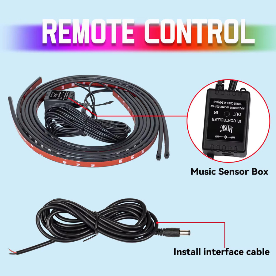 WUMFIRE Auto Underbody LED Neon Kit mit RGB Umgebungsbeleuchtung, App- und Fernbedienung-Steuerung, Multicolour Neon Flex Streifen - Bild 4