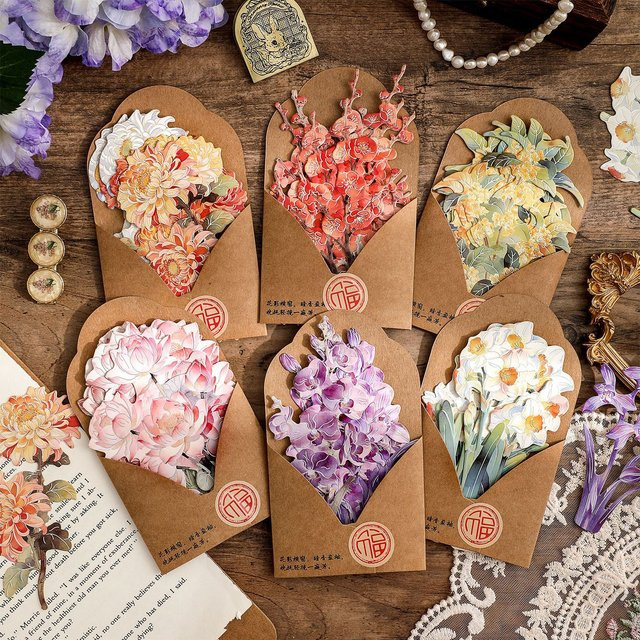 Vintage Scrapbooking Papier mit Pflanzen- und Blumen-Landschaftsmuster für DIY Junk Journal und Collagen, Mehrfarbig - Bild 1