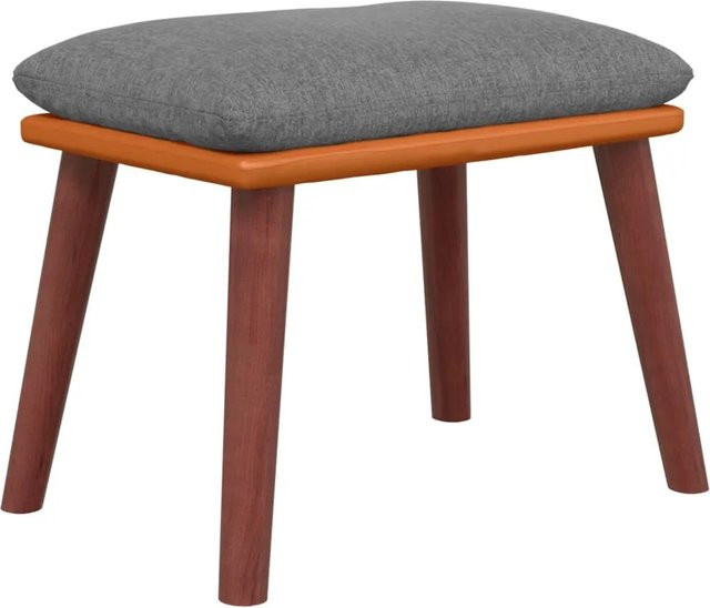 vidaXL Fußhocker Hellgrau aus Stoff und Kunstleder, B/T/H: 45 x 29,5 x 39 cm - Bild 1