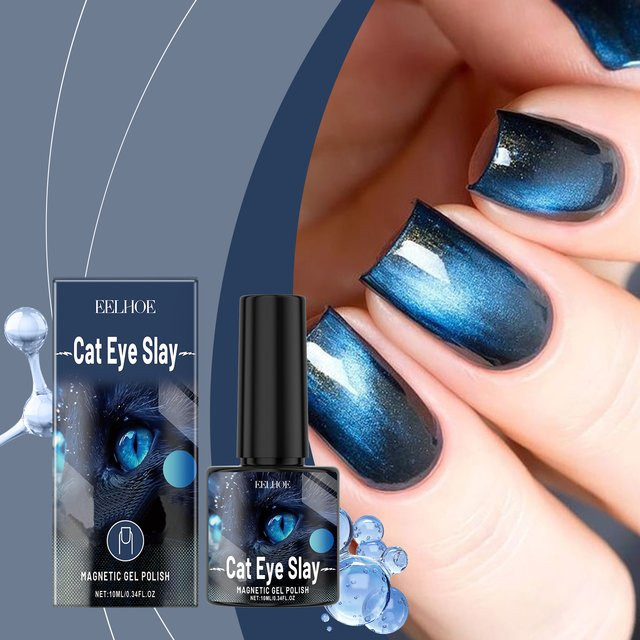 eelhoe Nagellack, blau-schwarz, schimmernd, Unisex - Bild 1