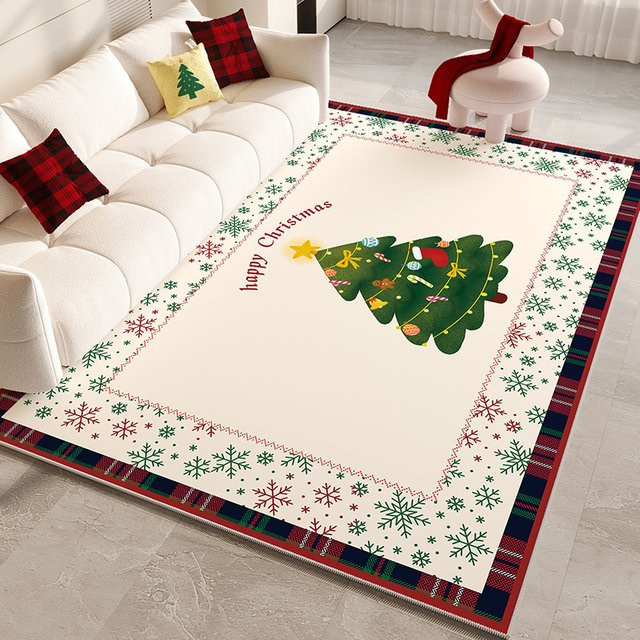 VIKAMA Weihnachts Teppich für Wohnzimmer und Schlafzimmer, rutschfeste Bodenmatte in Mehrfarbig, B/T: 120 x 80 cm - Bild 1