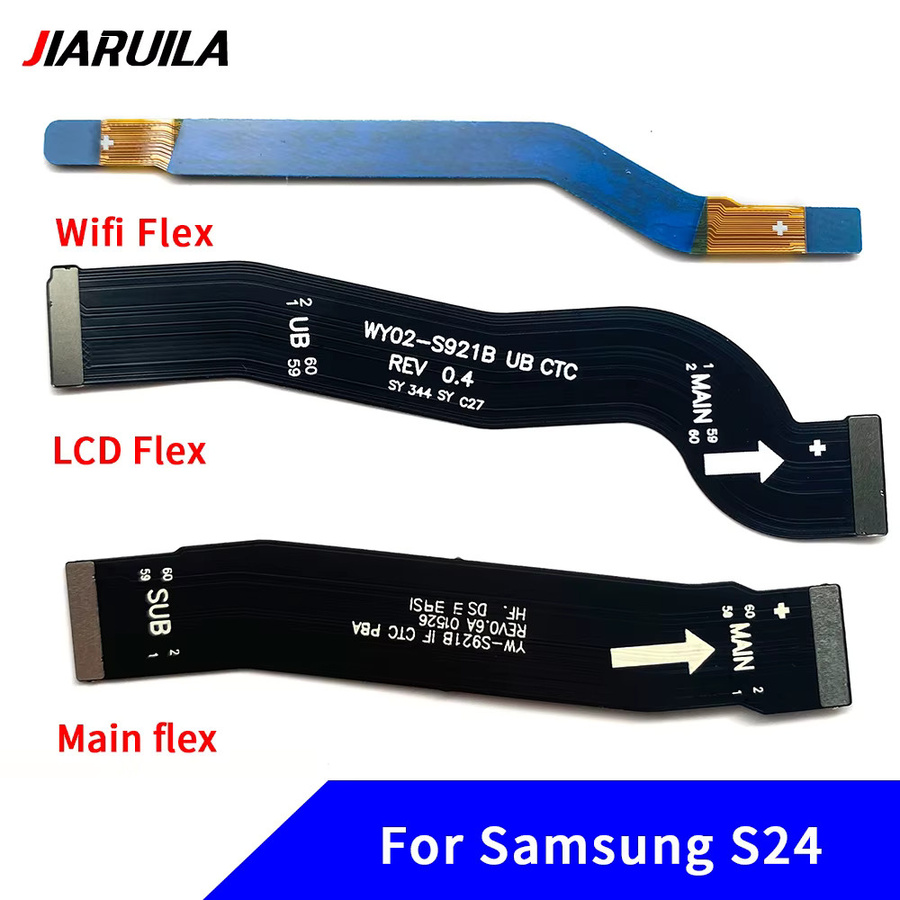 50 Stück Samsung S24 S24 Plus S24 Ultra Ersatzteil Set: FPC LCD Display Verbindung, Wi-Fi Signal Antenne und USB Mainboard Flex Kabel Band in Schwarz - Bild 2