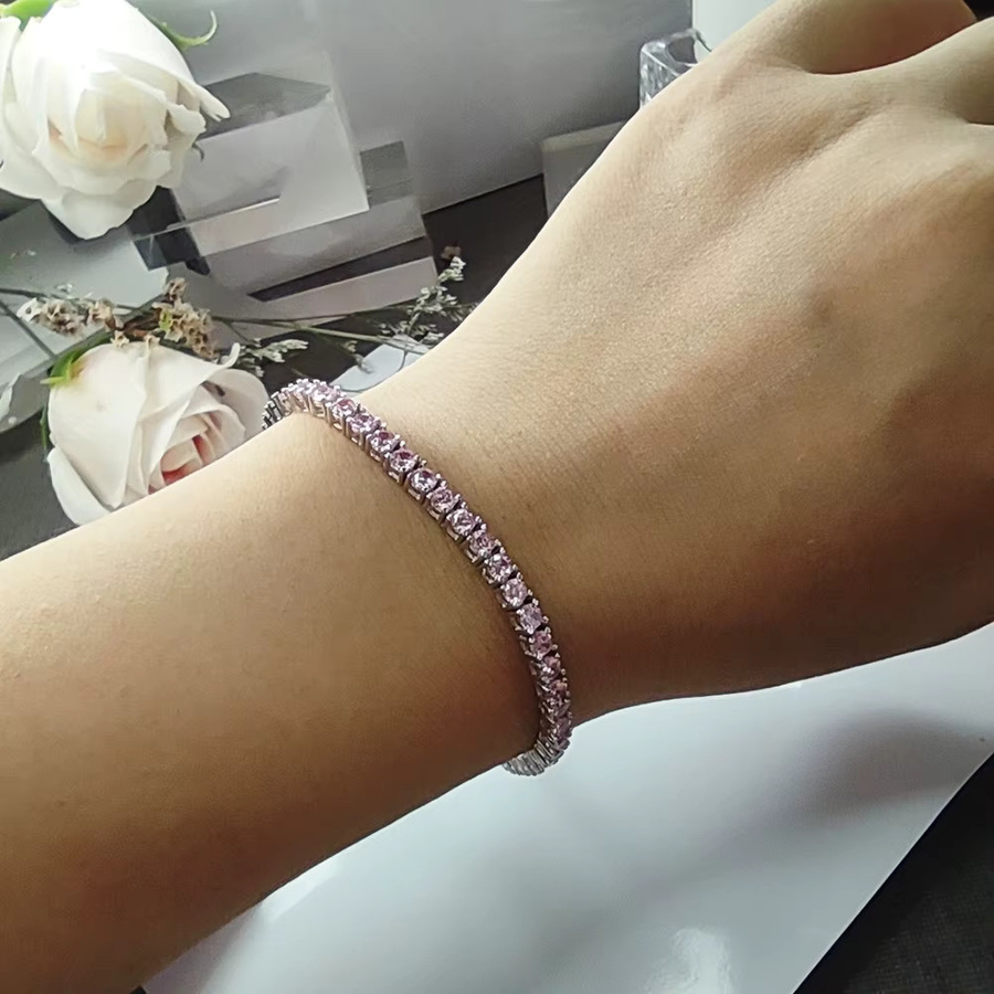 YLMyself Tennisarmband 925 Silber, Zirkonia, Damen, 15–21 cm - Bild 2