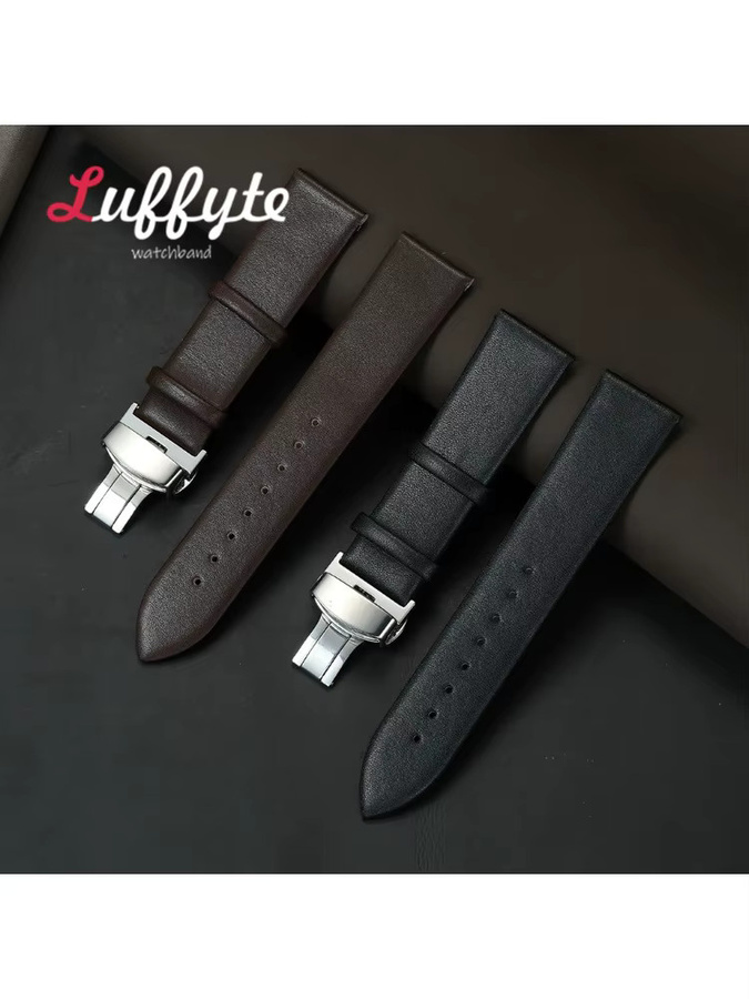 luffyte Uhrenarmband Leder, Schmetterlingsschnalle, Unisex - Bild 2