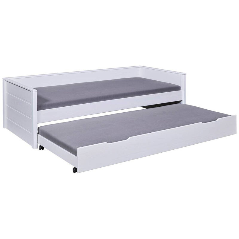 Inter Link Kinderbett Dream the Future aus Kiefer Massivholz mit Ausziehbett und Schubladen, Weiss, B: 90 cm, L: 200 cm - Bild 3