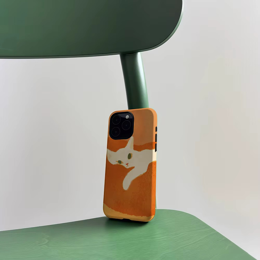 CaseLumi Matte Bumper MagSafe Schutzhülle für iPhone 17 16 15 14 13 Pro Max mit weißem Katzen-Design - Bild 4