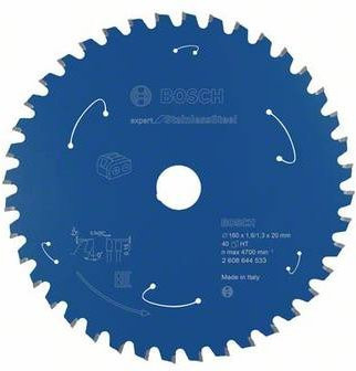 Bosch Kreissägeblatt Expert Stainless Steel mit 40 Zähnen, Durchmesser: 160 mm, Breite: 20 mm - Bild 1