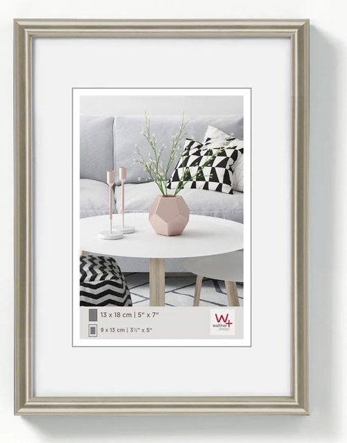 Walther Design Galeria Kunststoff Bilderrahmen in Silber, modern, B/H: 15 x 20 cm - Bild 1