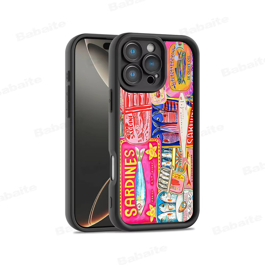 Potdemiel Handyhülle mit buntem Sardinen-Hummerfisch-Ozean Design für iPhone 11 bis iPhone 17 Pro Max Plus in Multicolour - Bild 5
