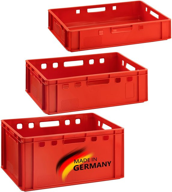 BURI Eurofleischkiste aus Kunststoff, rot, stapelbar, E1 / E2 / E3 - Bild 1