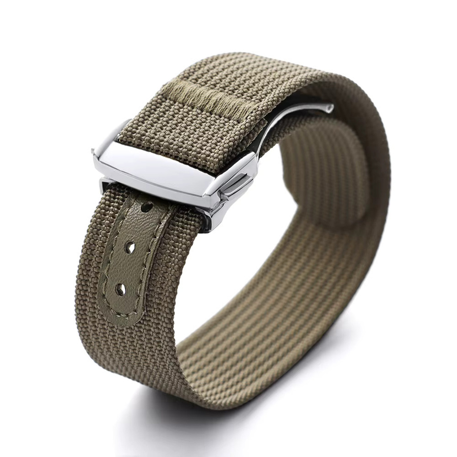 Crazyband Uhrenarmband Nylon, 20mm, Silber, Unisex - Bild 4