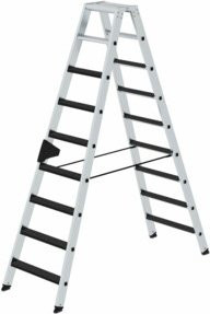 Günzburger Aluminium Stehleiter in Silber mit 9 Stufen und einer maximalen Arbeitshöhe von 3,75 m - Bild 1
