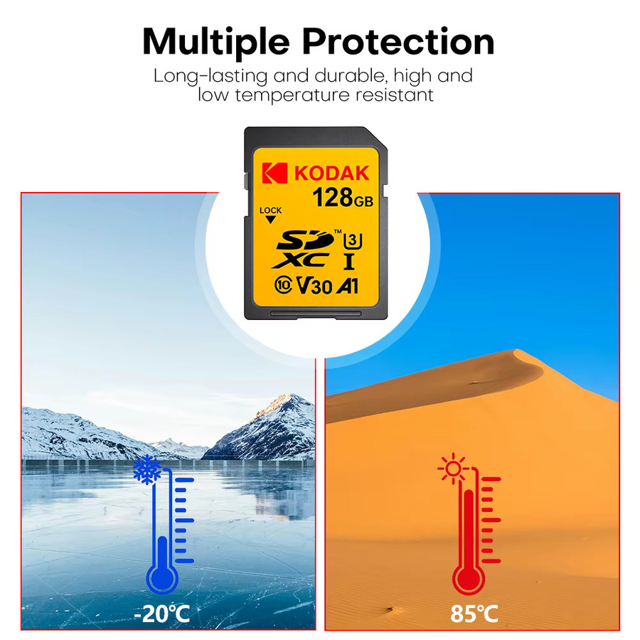 Kodak SD-Speicherkarte für DSLR-Kameras mit 256 GB, UHS-I U3 V30 für 4K-Videos inklusive Kartenleser - Bild 4