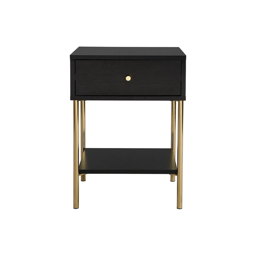 Milavia Nachttisch Schwarz Gold B: 40 cm - Bild 2