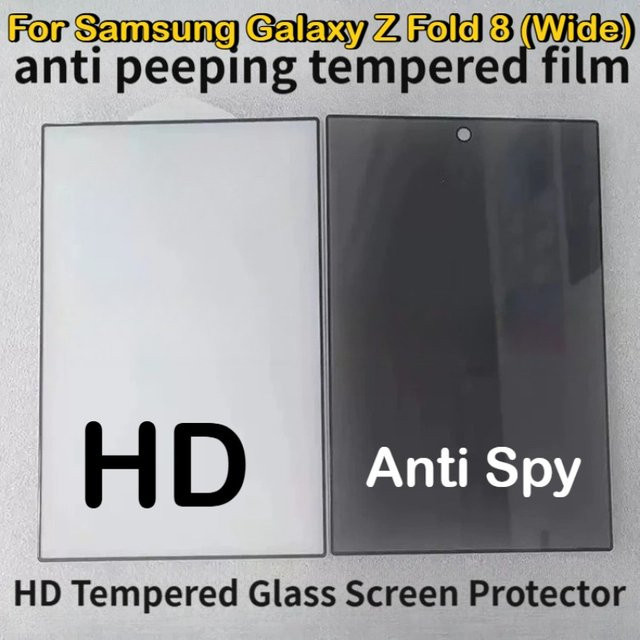 2 Stück Samsung Galaxy Z Fold Privatsphäre-Schutzfolie aus gehärtetem Glas, Transparent/Matt, Displayschutzfolie für externe Displays - Bild 1