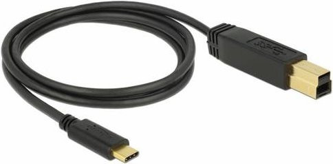 Delock USB-C auf USB-B Kabel in Schwarz, Länge: 1,00 m - Bild 1