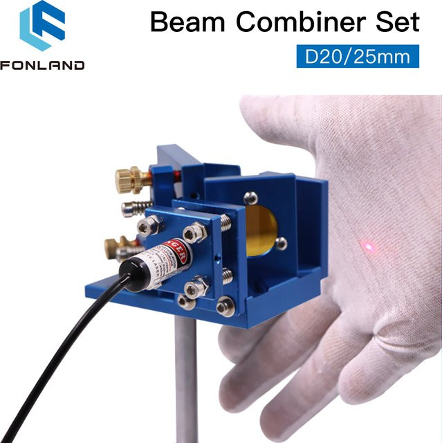 FONLAND Laserstrahl-Kombinierer Set mit Halterung und blauem Laserpointer für CO2-Laser-Gravur- und Schneidemaschinen, 20mm ZnSe - Bild 1
