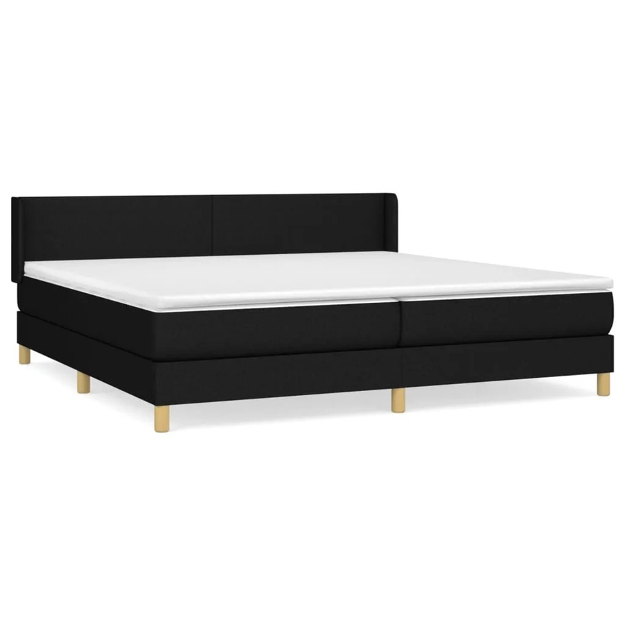 vidaXL Boxspringbett mit Matratze Hybrid-Design in Schwarz aus Stoff und Lärchenholz B/T/H: 203 x 203 x 78 cm - Bild 2