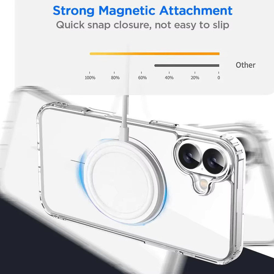 VMMZHV Magnetische Transparente Silikonhülle für iPhone kompatibel mit iPhone 17 Air 16 15 14 13 Pro Max Plus 16E mit MagSafe - Bild 2