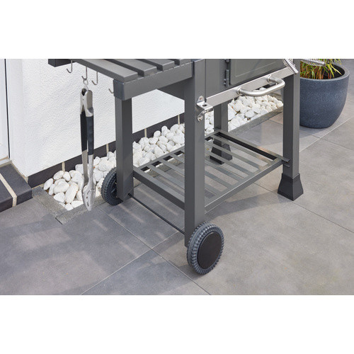 THOR Holzkohlegrill Ottawa in Schwarz mit Edelstahlrost und Rost-in-Rost System, B/T: 47,5 x 41 cm - Bild 3