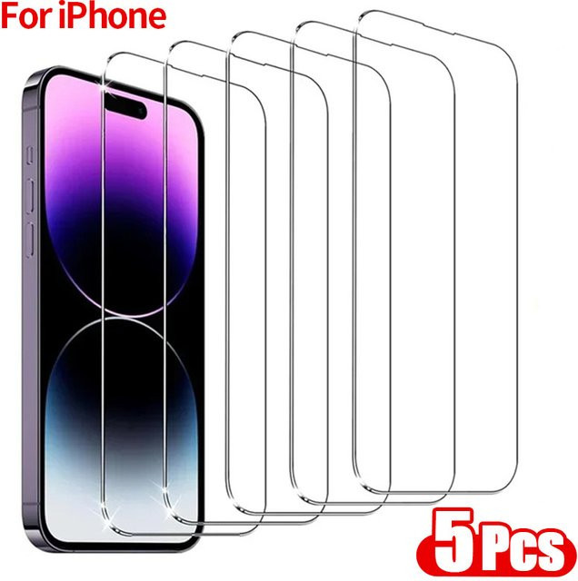 5 Stück gehärtete Displayschutzfolien für Apple iPhone 6 7 8 Plus X XS Max XR in Transparent - Bild 1