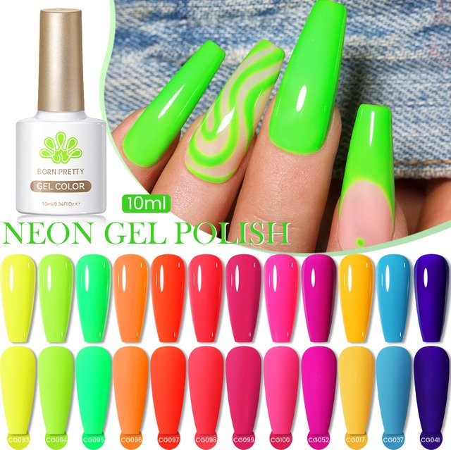 BORN PRETTY Nagel-Gel-Lack, Grün Rosarot, 10 ml - Bild 1