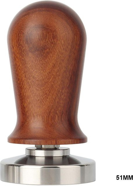 TOMTOP JMS Espresso-Tamper aus Edelstahl mit ergonomischem Holzgriff in Braun, 51 mm Durchmesser - Bild 1