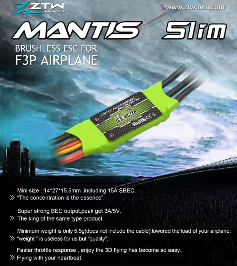 ZTW Mantis Slim 15A ESC, Bürstenlose Geschwindigkeitsregelung, 2-4S - Bild 2