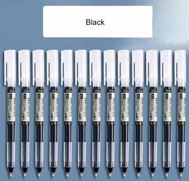 Schwarzer Gelstift mit Nadelspitze und 0,5 mm Schreibstärke für Schule und Büro - Bild 1