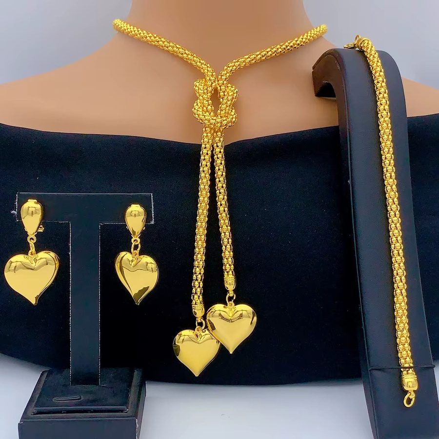 ANIID Schmuckset Halskette, Ohrringe, vergoldet, Damen, Hochzeit - Bild 2