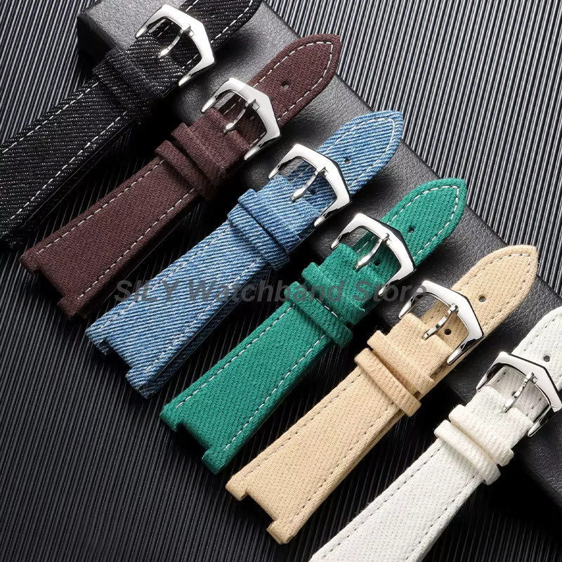asukaband Uhrenarmband Nylon-Leder, Vintage, Unisex, 25x13mm - Bild 2