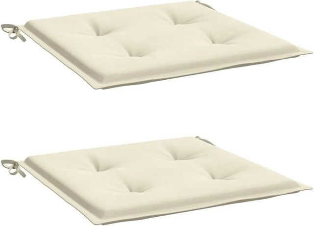 vidaXL Gartenstuhl-Kissen 2er-Set aus wasserabweisendem Oxford-Gewebe in Beige, B/T/H: 50 x 50 x 4 cm - Bild 1