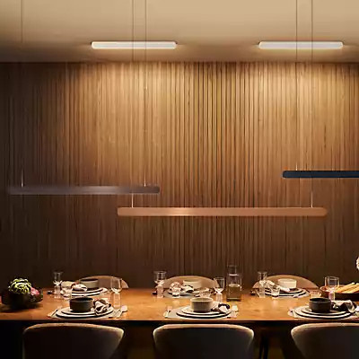 Occhio Mito Volo 140 Var Up Pendelleuchte LED mit silber mattem Kopf und schwarzem Baldachin - Bild 1